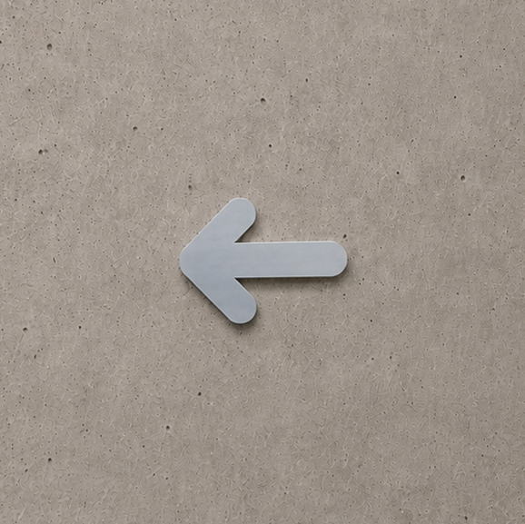 DUROSIGN ARROW - STAINLESS STEEL HAIRLINE FINISH CUTOUT WITH ACRYLIC BACKING