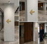 DUROSIGN ARROW - STAINLESS STEEL GOLD BRUSH FINISH CUTOUT WITH ACRYLIC BACKING