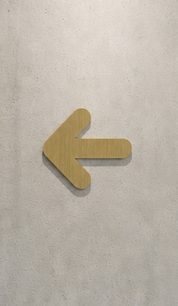 DUROSIGN ARROW - STAINLESS STEEL GOLD BRUSH FINISH CUTOUT WITH ACRYLIC BACKING