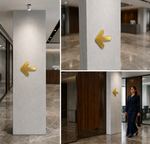 DUROSIGN ARROW - STAINLESS STEEL GOLD HIGH GLOSS FINISH CUTOUT WITH ACRYLIC BACKING