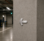 DUROSIGN ARROW - STAINLESS STEEL HIGH GLOSS FINISH CUTOUT WITH ACRYLIC BACKING