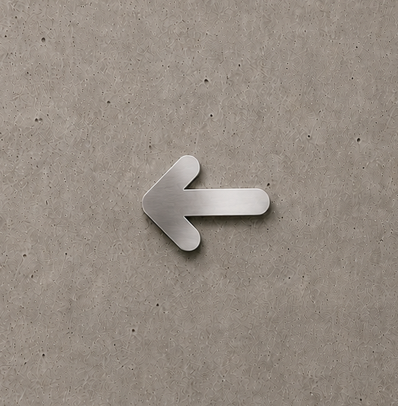 DUROSIGN ARROW - STAINLESS STEEL HIGH GLOSS FINISH CUTOUT WITH ACRYLIC BACKING