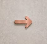 DUROSIGN ARROW - STAINLESS STEEL ROSE GOLD BRUSH FINISH CUTOUT WITH  ACRYLIC BACKING
