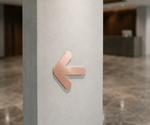 DUROSIGN ARROW - STAINLESS STEEL ROSE GOLD HIGH GLOSS FINISH CUTOUT WITH  ACRYLIC BACKING