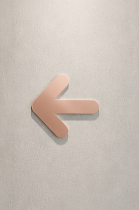 DUROSIGN ARROW - STAINLESS STEEL ROSE GOLD HIGH GLOSS FINISH CUTOUT WITH  ACRYLIC BACKING