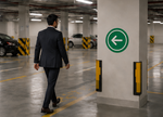 DUROSIGN ARROW IN ROUND SHAPE PARKING-SIGN | 5MM PVC WITH RETRO REFLECTIVE GRAPHICS | HIGH RESOLUTION PRINT GRAPHICS |  STRONG MOUNTING | SCREWS PROVIDED | OUTDOOR | INDOOR | WALL | MOUNT | PARKING-SIGN BY DUROSIGN