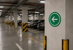 DUROSIGN ARROW IN ROUND SHAPE PARKING-SIGN | 5MM PVC WITH RETRO REFLECTIVE GRAPHICS | HIGH RESOLUTION PRINT GRAPHICS |  STRONG MOUNTING | SCREWS PROVIDED | OUTDOOR | INDOOR | WALL | MOUNT | PARKING-SIGN BY DUROSIGN