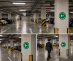 DUROSIGN ARROW IN ROUND SHAPE PARKING-SIGN | 5MM PVC WITH RETRO REFLECTIVE GRAPHICS | HIGH RESOLUTION PRINT GRAPHICS |  STRONG MOUNTING | SCREWS PROVIDED | OUTDOOR | INDOOR | WALL | MOUNT | PARKING-SIGN BY DUROSIGN