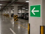 DUROSIGN ARROW IN SQAURE SHAPE PARKING-SIGN | 5MM PVC WITH RETRO REFLECTIVE GRAPHICS | HIGH RESOLUTION PRINT GRAPHICS |  STRONG MOUNTING | SCREWS PROVIDED | OUTDOOR | INDOOR | WALL | MOUNT | PARKING-SIGN BY DUROSIGN