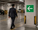 DUROSIGN ARROW IN SQAURE SHAPE PARKING-SIGN | 5MM PVC WITH RETRO REFLECTIVE GRAPHICS | HIGH RESOLUTION PRINT GRAPHICS |  STRONG MOUNTING | SCREWS PROVIDED | OUTDOOR | INDOOR | WALL | MOUNT | PARKING-SIGN BY DUROSIGN