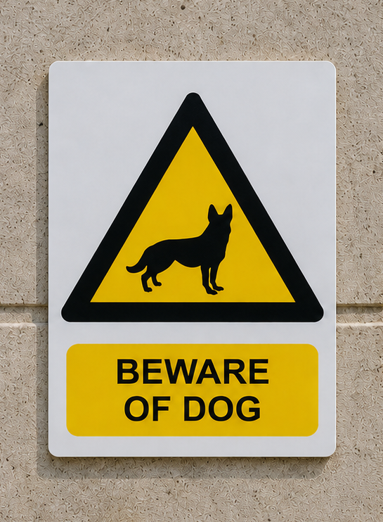 DUROSIGN BEWARE OF DOG | 5 MM ACRYLIC SIGN | HIGH RESOLUTION PRINT MEDIA | STRONG MOUNTING | SELF ADHESIVE | OUTDOOR | INDOOR | WALL | SIGN BY DUROSIGN