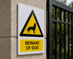 DUROSIGN BEWARE OF DOG | 5 MM ACRYLIC SIGN | HIGH RESOLUTION PRINT MEDIA | STRONG MOUNTING | SELF ADHESIVE | OUTDOOR | INDOOR | WALL | SIGN BY DUROSIGN
