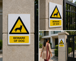 DUROSIGN BEWARE OF DOG | 5 MM ACRYLIC SIGN | HIGH RESOLUTION PRINT MEDIA | STRONG MOUNTING | SELF ADHESIVE | OUTDOOR | INDOOR | WALL | SIGN BY DUROSIGN