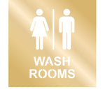 DUROSIGN WASHROOM SIGN FOR UNISEX - STAINLESS STEEL GOLD HIGH GLOSS FINISH
