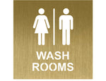 DUROSIGN WASHROOM SIGN UNISEX - STAINLESS STEEL GOLD BRUSH FINISH