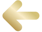 DUROSIGN ARROW - STAINLESS STEEL GOLD HIGH GLOSS FINISH CUTOUT WITH ACRYLIC BACKING
