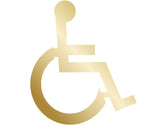 DUROSIGN WASHROOM SIGN FOR DISABLE - STAINLESS STEEL GOLD HIGH GLOSS FINISH CUTOUT WITH ACRYLIC BACKING