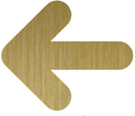 DUROSIGN ARROW - STAINLESS STEEL GOLD BRUSH FINISH CUTOUT WITH ACRYLIC BACKING