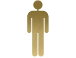 DUROSIGN WASHROOM SIGN FOR MEN - STAINLESS STEEL GOLD BRUSH FINISH CUTOUT WITH ACRYLIC BACKING