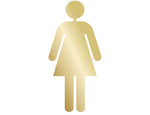 DUROSIGN WASHROOM SIGN FOR WOMEN - STAINLESS STEEL GOLD HIGH GLOSS FINISH CUTOUT WITH ACRYLIC BACKING