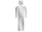 DUROSIGN WASHROOM SIGN FOR MEN - STAINLESS STEEL HIGH GLOSS FINISH CUTOUT WITH  ACRYLIC BACKING
