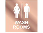 DUROSIGN WASHROOM SIGN FOR UNISEX - STAINLESS STEEL ROSE GOLD BRUSH FINISH