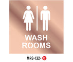DUROSIGN WASHROOM SIGN FOR UNISEX - STAINLESS STEEL ROSE GOLD HIGH GLOSS FINISH
