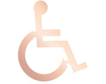 DUROSIGN WASHROOM SIGN FOR DISABLE - STAINLESS STEEL ROSE GOLD BRUSH FINISH CUTOUT WITH  ACRYLIC BACKING