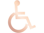 DUROSIGN WASHROOM SIGN FOR DISABLE - STAINLESS STEEL ROSE GOLD HIGH GLOSS FINISH CUTOUT WITH  ACRYLIC BACKING