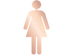 DUROSIGN WASHROOM SIGN FOR WOMEN - STAINLESS STEEL ROSE GOLD BRUSH FINISH CUTOUT WITH  ACRYLIC BACKING