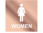 DUROSIGN WASHROOM SIGN FOR WOMEN - STAINLESS STEEL ROSE GOLD BRUSH FINISH