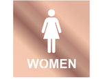 DUROSIGN WASHROOM SIGN FOR WOMEN - STAINLESS STEEL ROSE GOLD HIGH GLOSS FINISH