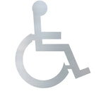DUROSIGN WASHROOM SIGN FOR DISABLE - STAINLESS STEEL HAIRLINE FINISH CUTOUT WITH ACRYLIC BACKING