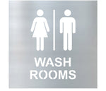 DUROSIGN WASHROOM SIGN FOR UNISEX - STAINLESS STEEL BRUSH FINISH