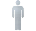 DUROSIGN WASHROOM SIGN FOR MEN - STAINLESS STEEL HAIRLINE FINISH CUTOUT WITH ACRYLIC BACKING
