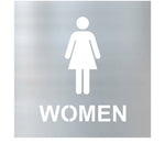 DUROSIGN WASHROOM SIGN FOR WOMEN - STAINLESS STEEL BRUSH FINISH