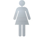 DUROSIGN WASHROOM SIGN FOR WOMEN - STAINLESS STEEL HAIRLINE FINISH CUTOUT WITH ACRYLIC BACKING