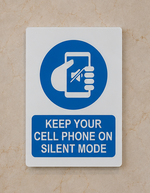 DUROSIGN KEEP YOUR CELL PHONE ON SILENT MODE | 5 MM ACRYLIC SIGN | HIGH RESOLUTION PRINT MEDIA | STRONG MOUNTING | SELF ADHESIVE | OUTDOOR | INDOOR | WALL | SIGN BY DUROSIGN