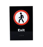 DUROSIGN EXIT WITH PICTOGRAM BRAILLE SIGN | 5 MM ACRYLIC SIGN | HIGH RESOLUTION PRINT MEDIA | STRONG MOUNTING | SELF ADHESIVE | OUTDOOR | INDOOR | WALL | BRAILLE SIGN BY DUROSIGN