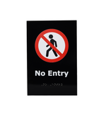 DUROSIGN NO ENTRY WITH PICTOGRAM BRAILLE SIGN | 5 MM ACRYLIC SIGN | HIGH RESOLUTION PRINT MEDIA | STRONG MOUNTING | SELF ADHESIVE | OUTDOOR | INDOOR | WALL | BRAILLE SIGN BY DUROSIGN