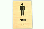 DUROSIGN MEN WITH PICTOGRAM ECO-FRIENDLY-SIGN | 6MM WOODEN FINISH MATERIAL | HIGH RESOLUTION PRINT GRAPHICS | STRONG MOUNTING | SELF ADHESIVE | OUTDOOR | INDOOR | WALL | ECO-FRIENDLY-SIGN BY DUROSIGN