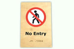 DUROSIGN NO ENTRY WITH PICTOGRAM ECO-FRIENDLY-SIGN | 6MM WOODEN FINISH MATERIAL | HIGH RESOLUTION PRINT GRAPHICS | STRONG MOUNTING | SELF ADHESIVE | OUTDOOR | INDOOR | WALL | ECO-FRIENDLY-SIGN BY DUROSIGN