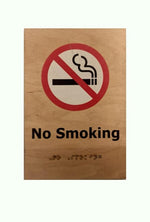 DUROSIGN NO SMOKING WITH PICTOGRAM ECO-FRIENDLY-SIGN | 6MM WOODEN FINISH MATERIAL | HIGH RESOLUTION PRINT GRAPHICS | STRONG MOUNTING | SELF ADHESIVE | OUTDOOR | INDOOR | WALL | ECO-FRIENDLY-SIGN BY DUROSIGN