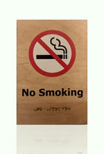 DUROSIGN NO SMOKING WITH PICTOGRAM ECO-FRIENDLY-SIGN | 6MM WOODEN FINISH MATERIAL | HIGH RESOLUTION PRINT GRAPHICS | STRONG MOUNTING | SELF ADHESIVE | OUTDOOR | INDOOR | WALL | ECO-FRIENDLY-SIGN BY DUROSIGN