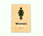 DUROSIGN WOMEN WITH PICTOGRAM ECO-FRIENDLY-SIGN | 6MM WOODEN FINISH MATERIAL | HIGH RESOLUTION PRINT GRAPHICS | STRONG MOUNTING | SELF ADHESIVE | OUTDOOR | INDOOR | WALL | ECO-FRIENDLY-SIGN BY DUROSIGN
