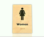 DUROSIGN WOMEN WITH PICTOGRAM ECO-FRIENDLY-SIGN | 6MM WOODEN FINISH MATERIAL | HIGH RESOLUTION PRINT GRAPHICS | STRONG MOUNTING | SELF ADHESIVE | OUTDOOR | INDOOR | WALL | ECO-FRIENDLY-SIGN BY DUROSIGN