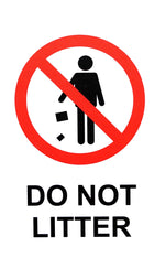 DUROSIGN DO NOT LITTER | 5 MM ACRYLIC SIGN | HIGH RESOLUTION PRINT MEDIA | STRONG MOUNTING | SELF ADHESIVE | OUTDOOR | INDOOR | WALL | SIGN BY DUROSIGN
