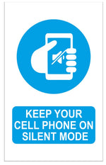 DUROSIGN KEEP YOUR CELL PHONE ON SILENT MODE | 5 MM ACRYLIC SIGN | HIGH RESOLUTION PRINT MEDIA | STRONG MOUNTING | SELF ADHESIVE | OUTDOOR | INDOOR | WALL | SIGN BY DUROSIGN