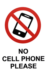 DUROSIGN NO CELL PHONE PLEASE | 5 MM ACRYLIC SIGN | HIGH RESOLUTION PRINT MEDIA | STRONG MOUNTING | SELF ADHESIVE | OUTDOOR | INDOOR | WALL | SIGN BY DUROSIGN