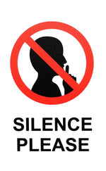 DUROSIGN SILENCE PLEASE | 5 MM ACRYLIC SIGN | HIGH RESOLUTION PRINT MEDIA | STRONG MOUNTING | SELF ADHESIVE | OUTDOOR | INDOOR | WALL | SIGN BY DUROSIGN